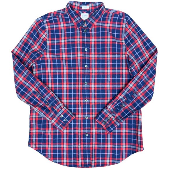 Women's J. CREW Lightweight Homespun Plaid Shirt in Boy Fit- Size M EUC - Picture 2 of 7